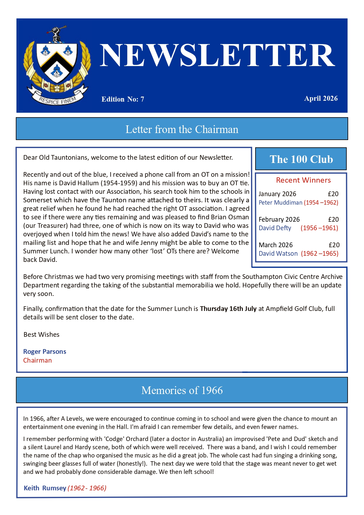 Newsletter Page 1